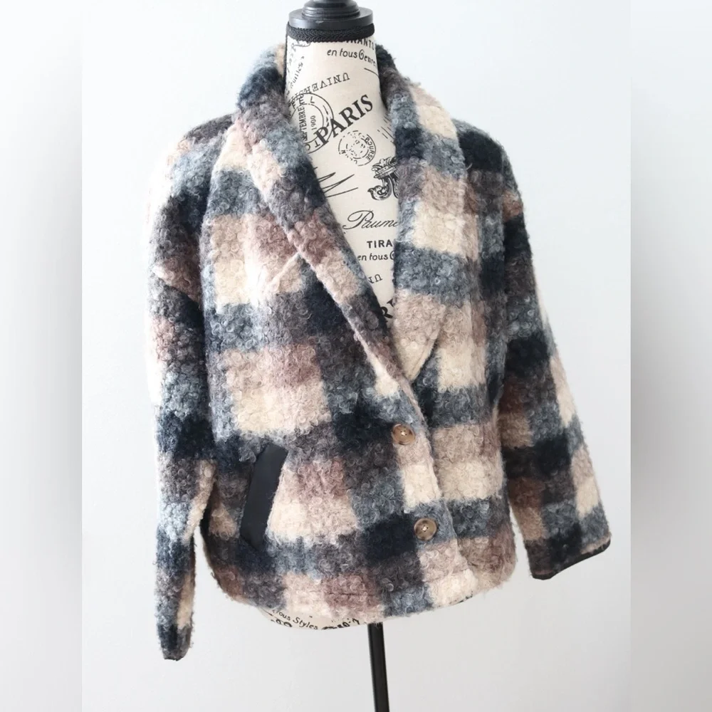 Knox Rose Women's Plaid Sweater Overcoat Black Plaid Size XS - Picture 5 of 10
